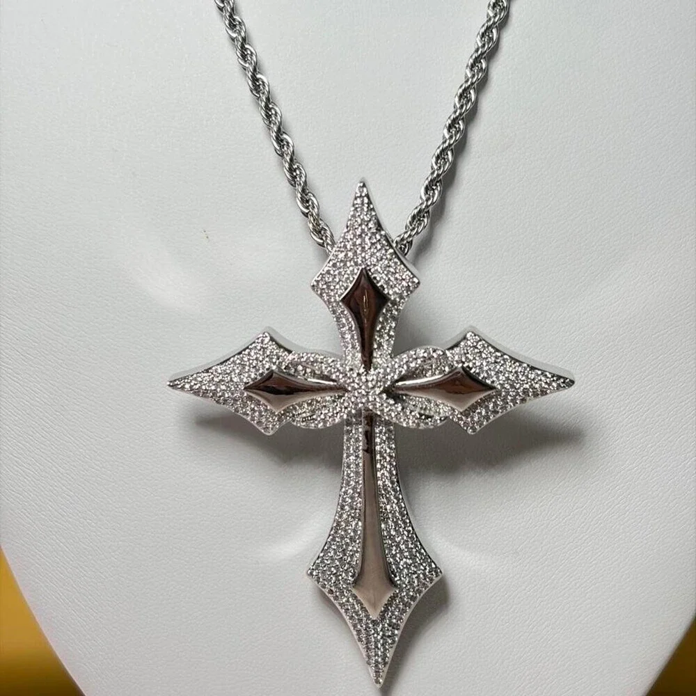 Silver Cross Necklace With 20 Inch 09 F 9